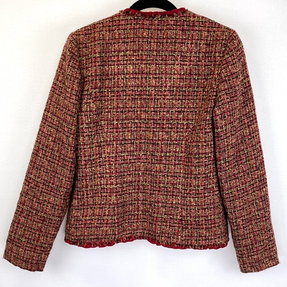 Positive Attitude Open Tweed Blazer Jacket Womens Size 6 - Picture 2 of 5